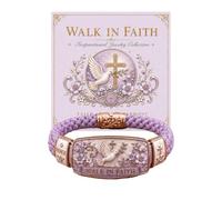 ChicGlowz Faith Over Fear Bracelet for Women, Inspirational Christian Cross Isaiah 41:10 Cherry Blossom Scripture Braided Rope Band Bracelets Baptism Birthday Jewelry Gift, L, Alloy Nylon, no gemstone