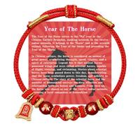 ChicGlowz Red String Bracelet for Women Men, Chinese Zodiac Horse Lucky Charm Birth Year Animal Jewelry Good Luck Wealth Protection Gift