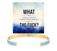 ChicGlowz What The Fck Bracelet, Enamel Engarved Inspirational Stainless Steel Hidden Message Cuff Motivational Women Man Jewelry Gift