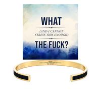 ChicGlowz What The Fck Bracelet, Enamel Engarved Inspirational Stainless Steel Hidden Message Cuff Motivational Women Man Jewelry Gift
