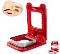 CHICHAUS Sandwich Cutter and Sealer, Square Pocket Sandwiches Cutter Uncrustables Maker, Sandwich Cutters for kids love lunchables (Red)
