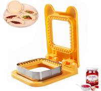 CHICHAUS Sandwich Cutter and Sealer, Square Pocket Sandwiches Maker, Uncrustables Maker, Sandwich Cutters for Kids' Lunchables (Yellow)