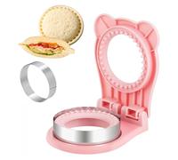 CHICHAUS Uncrustable Sandwich Maker,Sandwiches Pocket Circle Shape 3.7Inch Sandwich Cutter and Sealer,Sandwich Cutter for Kids Breakfast and lunchboxes (Pink)