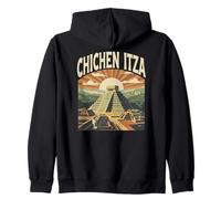 Chichen Itza, Ancient Mayan Civilization Mexican Pyramid Zip Hoodie