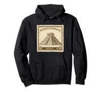 Chichen Itza Mexico 1940 Vintage Stamp Classic Mayan Pyramid Pullover Hoodie