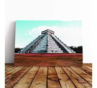 Chichen Itza Mexico Canvas Print | Gallery Wrapped 30mm Frame Wall Art | 20x14 inches | Ready to Hang | Modern Picture | Living Room Bedroom Lounge Office