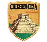 Chichen Itza Mexico Patch (3 Inch) Iron-on/Sew-on Badge El Castillo Mayan Temple Travel Souvenir Emblem Yucatan Crest DIY Gift Patches