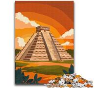 Chichen Itza Pyramid 1000 Pieces Jigsaw Puzzle For Adults Teens, Toys Educational Games Stress Relieving Secret Santa Gifts for And Age 14 1000pcs(50x75cm)