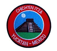 Chichen Itza Yucatan Mexico Patch (3.5 Inch) Embroidered Iron on Badge Travel El Castillo Mayan Temple Applique Trek Souvenir