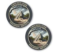 Chichen Itza Yucatan Mexico Pin Button 2.25 inch 2-Pack El Castillo Pyramid - Pinback Button for Jeans Pants Shirt Backpack - Pins for Clothes Hat Cap ID45000
