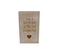 Chichi Gifts Love Is Like A Walk In The Park Jurassic Park Wooden Plaque Decoration with Heart 12x20x3cm
