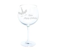 Chichi Gifts Personalised Gin Copa Glass With Unicorn - Add Name and Message