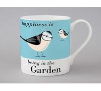 Chichi Happiness is Being in the Garden Blue Tit Bird Contemporary Bone China Mug - Stoke on Trent, England