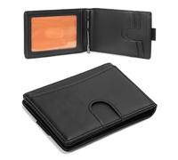 chichilin Slim Wallet For Men,RFID Bi-fold pocket Wallet With Money Clip, Black, S, Vintage