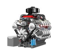 CHICHIYANG V-Type 8-Cylinder Engine Vehicle Motor Model Unassembled Building Stacking Blocks Technical Model for Enthusiasts