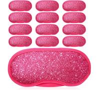 Chicingyou 12 Pcs Glitter Eye Mask Bulk Hot Pink Sleep Masks Eye Cover for Party Gifts Blindfold with Adjustable Elastic Strap for Bachelorette Party Supplies Women