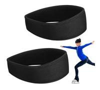 Chicingyou 2 Pcs Black Headband for Figure Skating Ice Skating Protective Headband with Padded for Women Men Athletic Guards Accessories