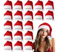 Chicingyou 24 Pcs Santa Hat Christmas Hat for Adults Women Men Red Knitted Soft Warm Winter Xmas Party Knit Beanie for Christmas New Year Festive Holiday Gifts