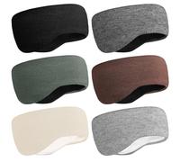 Chicingyou 6 Pack Winter Ear Warmer Headband Running Headband Earmuffs Double Layer Men Women Fuzzy Lining for Skiing Sport