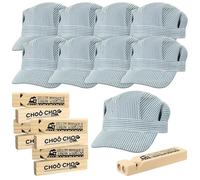 Chicingyou 8 Set Choochoo Conductor Dress up Kit Include Wooden Train Whistles and Train Conductor Hat Wood Choochoo Whistles Birthday Decorations Favors Noisemakers Goodie Bag Filler
