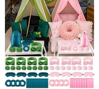 Chicingyou 8 Sets Sleepover Party Supplies 8 Pink and Green Spa Headband 16 Wristband 8 Sleep Eye Masks 8 Hair Scrunchies 8 Storage Bag for Witch Musical Birthday Slumber Party Favors Gift Woman