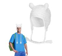 Chicingyou White Bear Hat Adult Anime Character Hat Human Explorer Cap Adventuring Costume Halloween Hero Men Cosplay Accessories