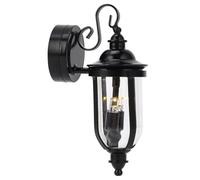 CHICIRIS 1:12 Miniature Wall Lamp, Black Garden Glass Shade LED Dollhouse Light with Switch for DIY Decoration