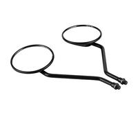 CHICIRIS 1 Pair 10MM Thread Universal Motorcycle Rear View Mirror, Adjustable 360 Degree Rotation, with Plastic Mirror Case and Irony Stem, for Most Motorcycles