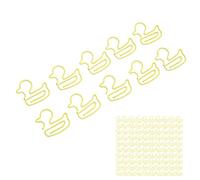 CHICIRIS 100Pcs Duck Shaped Paper Clips, Bright Yellow Resistant Metal Office Clips with Anti Rust Electroplating, for Organizing Documents Books Drawing Papers