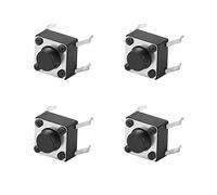 CHICIRIS 100pcs Tactile Push Button Switch, Self Resetting Mini Micro Tact Switch 6x6x5mm, High Mechanism, with Plastic Iron Material, for Printed Circuit Board