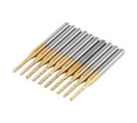 CHICIRIS 10pcs 1.5mm End Mill Bits, Cemented Carbide CNC Engraving Router Bits with Tungsten Coating, for PCB Plastic Stainless Steel Copper Milling