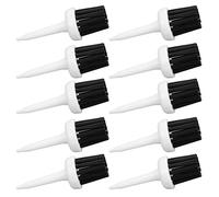 CHICIRIS 10pcs Brush Tees Plastic Brush Tees with More Distance Low Resistance Consistent Height for Driver Training (White black hair)