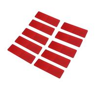 CHICIRIS 10pcs Rectangular Reflectors, High Visibility Self Adhesive Safety Reflector with Weatherproof Materials, for Trailer Truck Tractor Boat Motorcycle Fence Gate (Red)