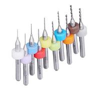 CHICIRIS 10Pcs Tungsten Carbide Mini Drill Bit Set, Fast Drilling High Wear Resistance High Toughness PCB Drill Bits with Incisive Cutting Edges Milling Grooves, for CNC Engraving Jewelry