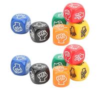 CHICIRIS 12pcs 20mm Rock Paper Scissors Dice Set for Family Party Finger Guessing Dice