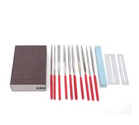 CHICIRIS 14 Pcs Guitar Repairing Tool Set, Guitar Fret File and Grinding Sponge Kit, 10 File Shapes, Gauge and Polishing Stone, for Ukulele Bass Setup Maintenance