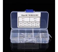 CHICIRIS 140pcs M2 Stainless Steel Rivets - Round Head Knurled Shank Solid Rivets Assortment Set, Durable and Resistant, for Fastening Product Labels and Nameplates