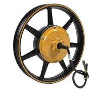 CHICIRIS 16 Inch Dual Hall Brushless Hub Motor, 48V 72V 800W 2000W High Power DC Disc Brake Motor with Overheat Overload Short Circuit Protection, for Electric Motorcycle Scooter (Yellow)