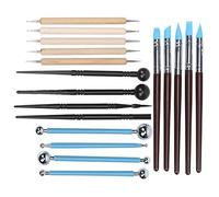 CHICIRIS 18Pcs Clay Craft Kit for Pottery Making, Complete Creasing Stick Set with Silicone and Wooden Tools, Ideal for Artists and Crafters