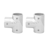 CHICIRIS 2 Pcs 3 Way Pipe Fitting, 316 Stainless Steel 25mm 1 inch 90 Degree Tee Right Side Pipe for Industry Home (Silver)