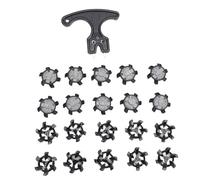 CHICIRIS 20PCS Replacement Shoe Cleats, Non Slip Shoe Spikes with Removal Spanner for Golf Training Shoes, Enhanced Grip for Men Women (Black)