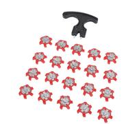 CHICIRIS 20PCS Replacement Shoe Cleats, Non Slip Shoe Spikes with Removal Spanner for Golf Training Shoes, Enhanced Grip for Men Women (Red)