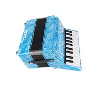 CHICIRIS 22 Keys Accordion Musical Toy with 8 Bass, ABS and Maple Material, Professional Sound Quality, Black and White Keys, Includes Gloves, Straps, Cleaning Cloth and Bag (Sky Blue)