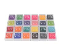 CHICIRIS 24 Colors Ink Pad Stamp Ink for Stamp, Safe Non- Material, The Hand-Eye Coordination of Children, Comfortable Size, Exquisite Design Helps