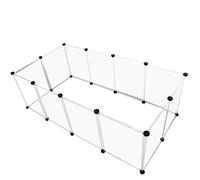 CHICIRIS 24 Inch Dog Playpen with 12 Panels, Transparent DIY Expandable Pet Playpen, Provides Safe Space for Pets with Sun Protection Shade Cover, Ideal for Camping, RV, and Yard