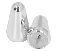 CHICIRIS 2PCS Guitar Pickup Switch Caps 3 Way 5 Way Toggle Switch Knob Tip Replacement for ST TL Style Electric Guitars with Brass Shell PP Plastic Core (Silver)
