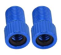 CHICIRIS 2pcs Presta to Schrader Valve Adapter, Aluminum Alloy Bicycle Pump Converter with Rubber Sealing Ring for Mountain Bike Tire Inflation (Blue)