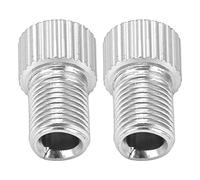 CHICIRIS 2pcs Presta to Schrader Valve Adapter, Aluminum Alloy Bicycle Pump Converter with Rubber Sealing Ring for Mountain Bike Tire Inflation (Silver)