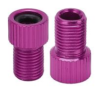 CHICIRIS 2pcs Presta to Schrader Valve Adapter, Aluminum Alloy Bicycle Pump Converter with Rubber Sealing Ring for Mountain Bike Tire Inflation (Purple)
