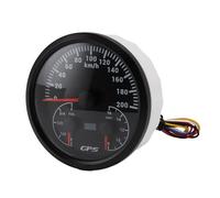 CHICIRIS 3 in 1 GPS Speedometer, 110mm GPS Speedometer Odometer with Fuel Gauge and Voltage Meter, 0 to 200KM H Red Backlight for RV Yacht Truck Drivers (Black Dial Black Bezel CXA091B)